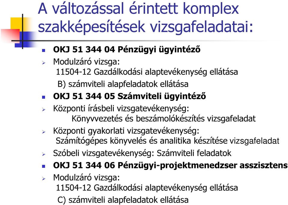 vizsgafeladat Központi gyakorlati vizsgatevékenység: Számítógépes könyvelés és analitika készítése vizsgafeladat Szóbeli vizsgatevékenység: Számviteli