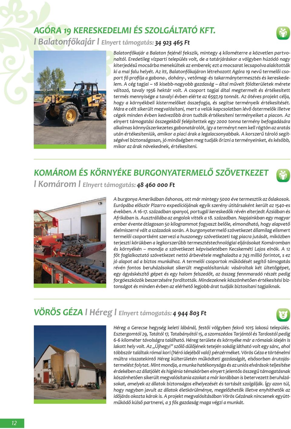 Az itt, Balatonfőkajáron létrehozott Agóra 19 nevű termelői csoport fő profilja a gabona-, dohány-, vetőmag- és takarmánytermesztés és kereskedelem.