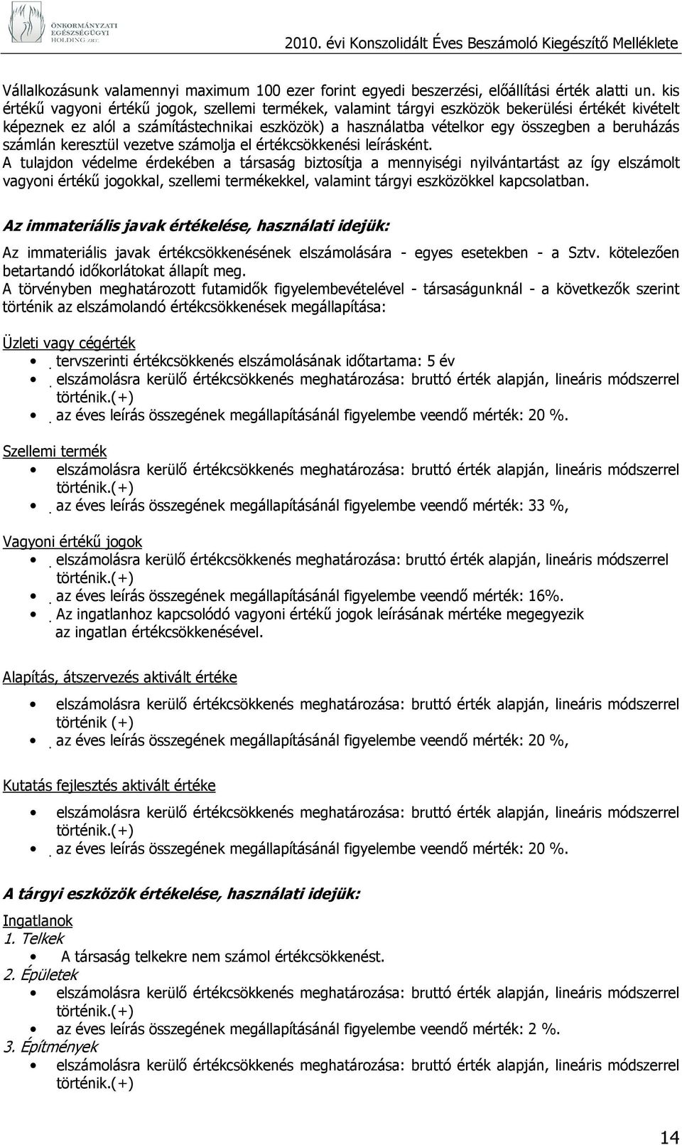 beruházás számlán keresztül vezetve számolja el értékcsökkenési leírásként.