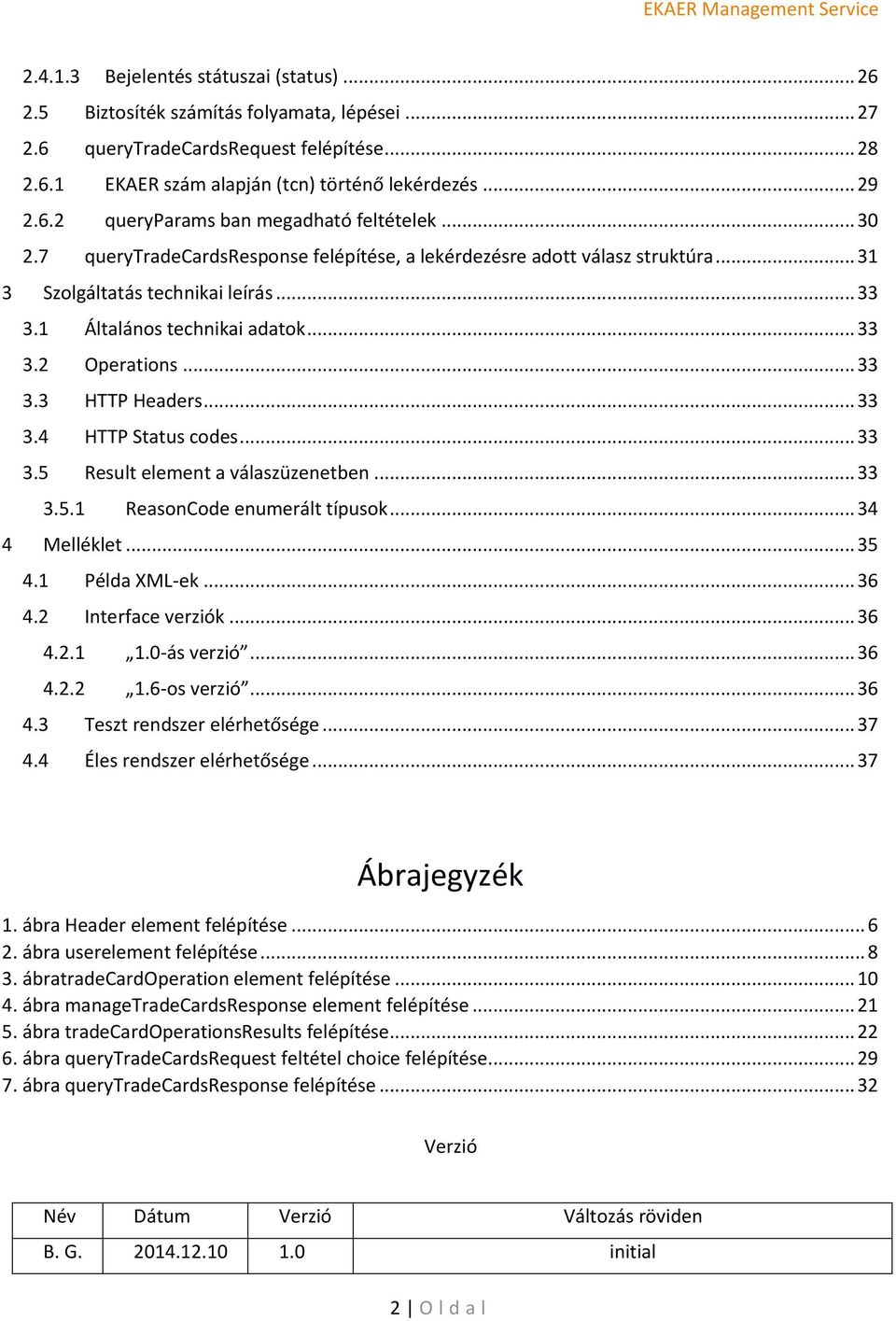 .. 33 3.4 HTTP Status codes... 33 3.5 Result element a válaszüzenetben... 33 3.5.1 ReasonCode enumerált típusok... 34 4 Melléklet... 35 4.1 Példa XML-ek... 36 4.2 Interface verziók... 36 4.2.1 1.