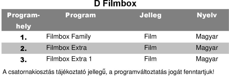 Filmbox Extra Film 3.