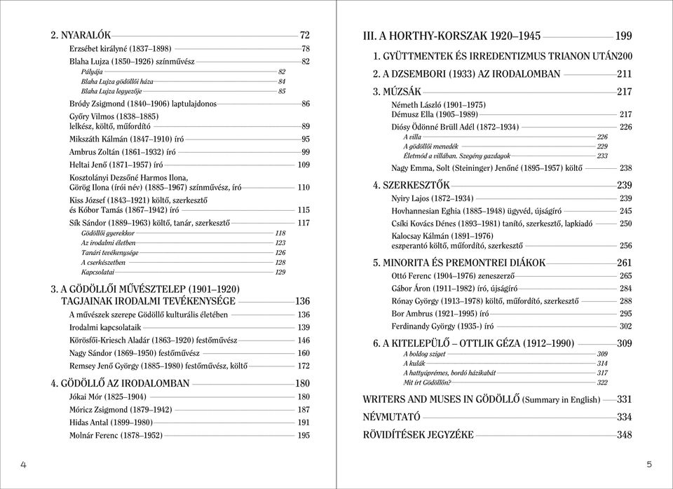 (írói név) (1885 1967) színmûvész, író 110 Kiss József (1843 1921) költô, szerkesztô és Kóbor Tamás (1867 1942) író 115 Sík Sándor (1889 1963) költô, tanár, szerkesztô 117 Gödöllôi gyerekkor 118 Az