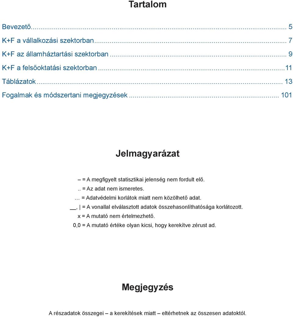 = Adatvédelmi korlátok miatt nem közölhető adat., = A vonallal elválasztott adatok összehasonlíthatósága korlátozott.