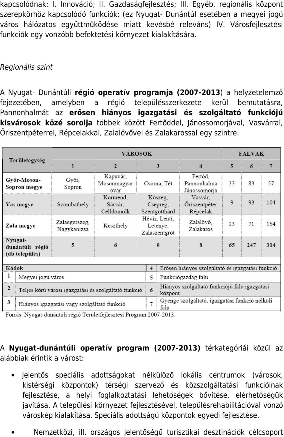 Városfejlesztési funkciók egy vonzóbb befektetési környezet kialakítására.