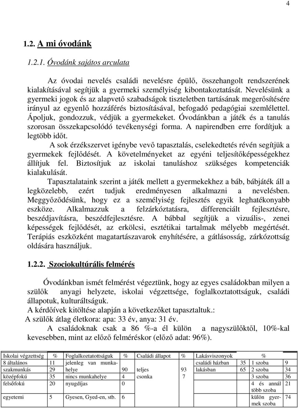 Ápoljuk, gondozzuk, védjük a gyermekeket. Óvodánkban a játék és a tanulás szorosan összekapcsolódó tevékenységi forma. A napirendben erre fordítjuk a legtöbb időt.