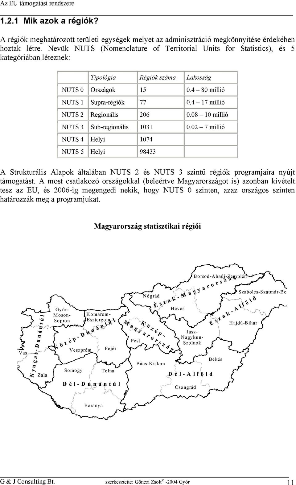 4 17 millió NUTS 2 Regionális 206 0.08 10 millió NUTS 3 Sub-regionális 1031 0.