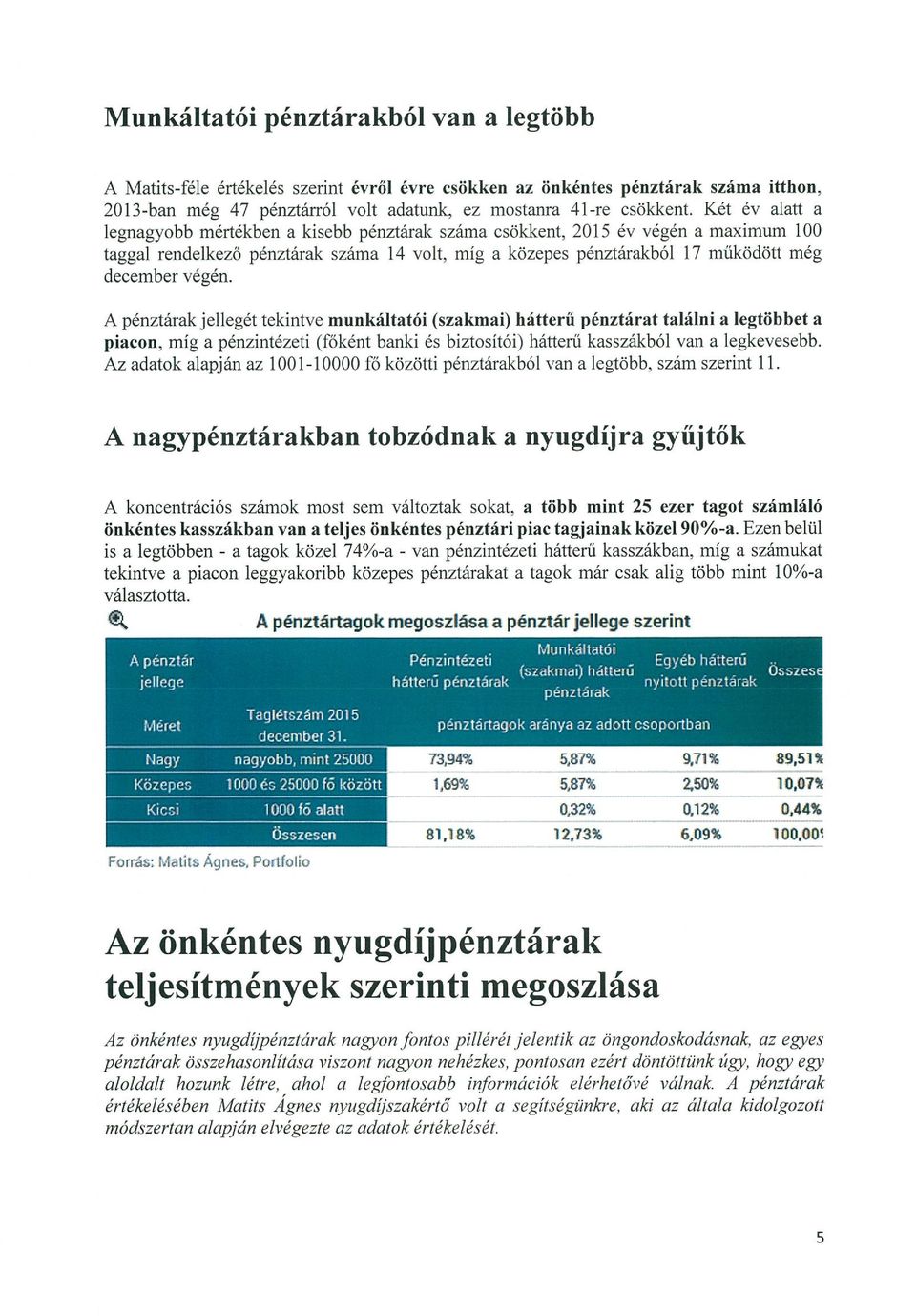 A pénztárak jellegét tekintve (szakmai) hátterű pénztárat találni a legtöbbet a piacon, míg a pénzintézeti (Főként banki és biztosítói) hátterű kasszákból van a legkevesebb.