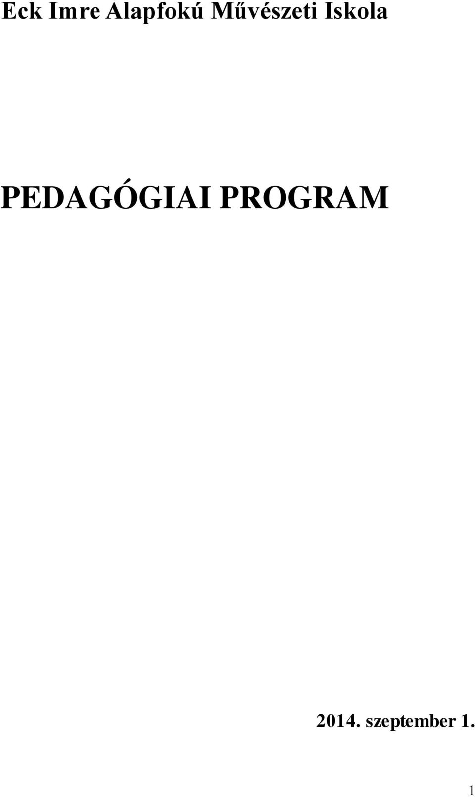 PEDAGÓGIAI PROGRAM