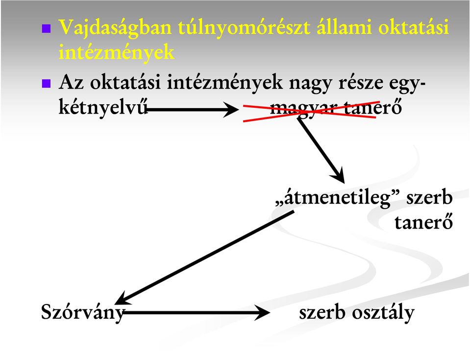 része egy- kétnyelvű magyar tanerő