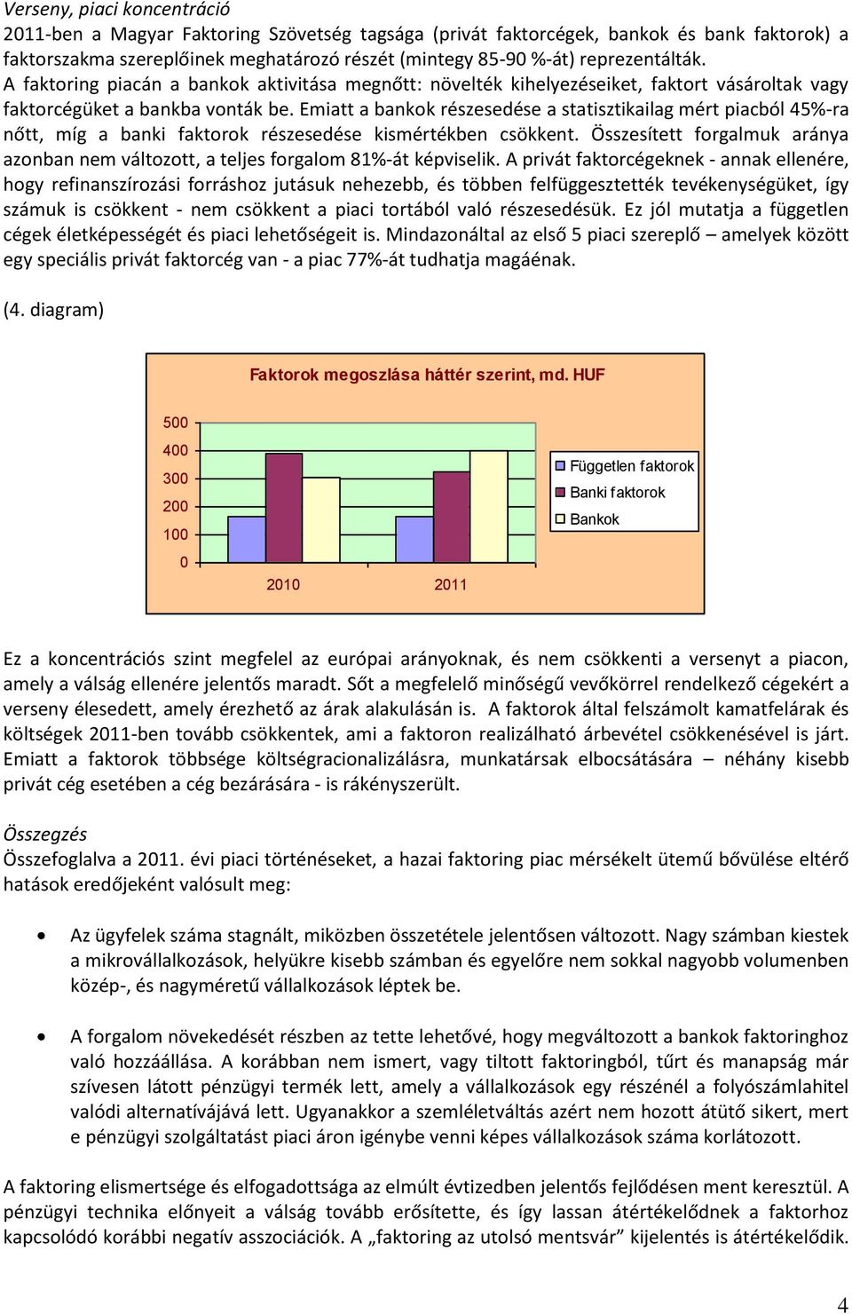 Emiatt a bankok részesedése a statisztikailag mért piacból 45%-ra nőtt, míg a banki faktorok részesedése kismértékben csökkent.