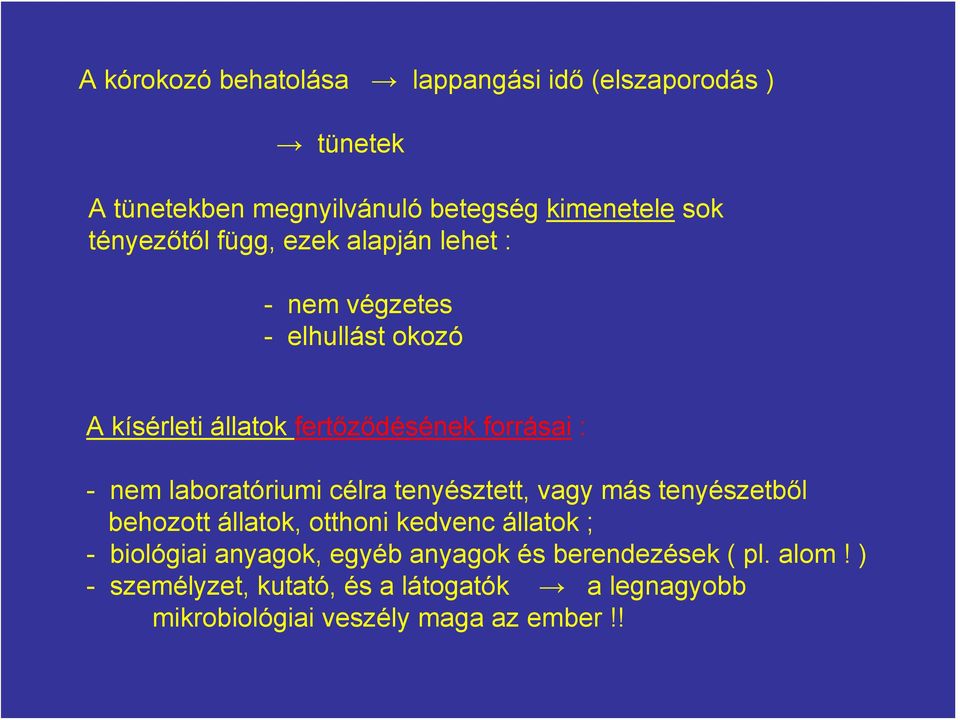 nem laboratóriumi célra tenyésztett, vagy más tenyészetből behozott állatok, otthoni kedvenc állatok ; - biológiai