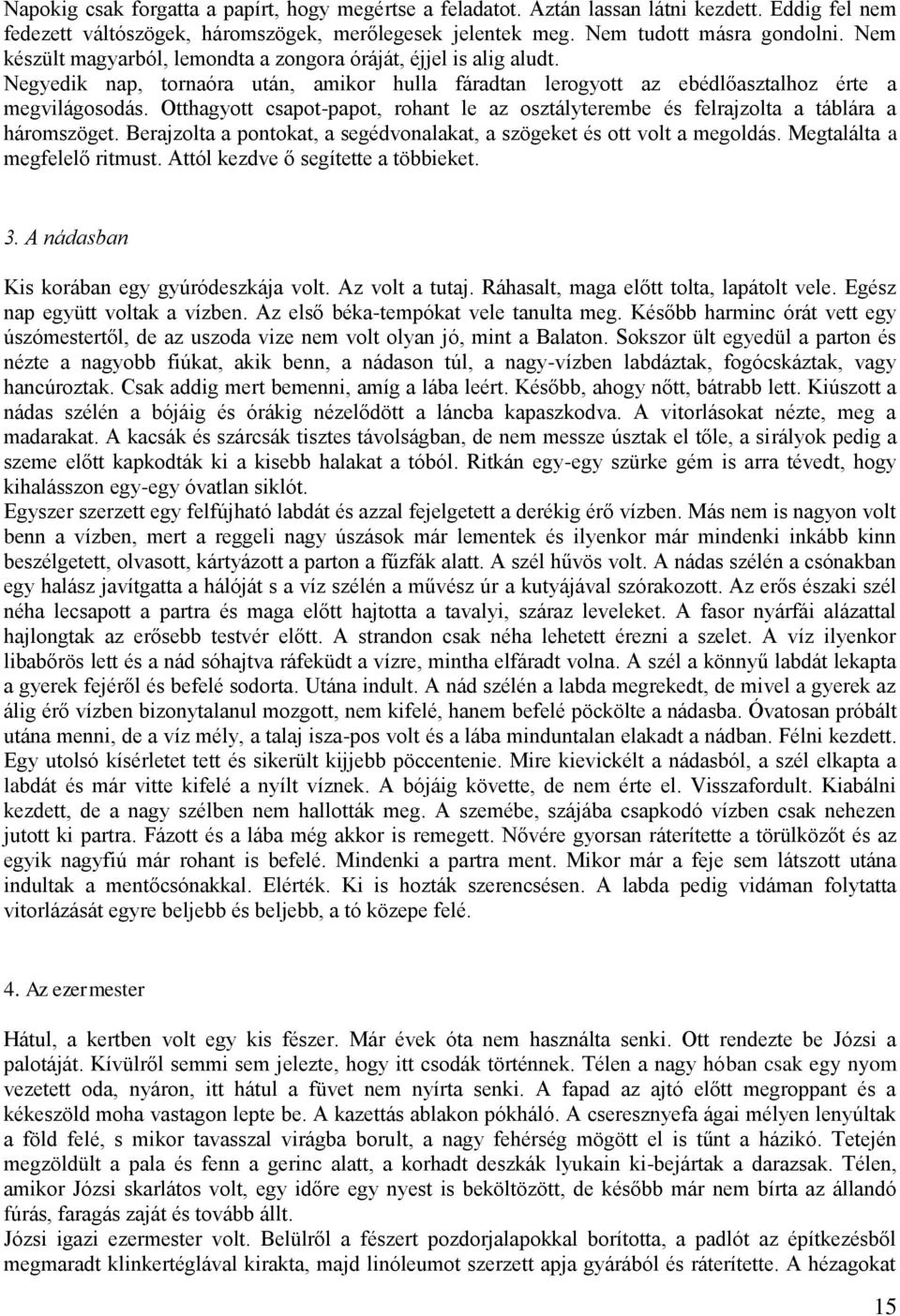 Otthagyott csapot-papot, rohant le az osztályterembe és felrajzolta a táblára a háromszöget. Berajzolta a pontokat, a segédvonalakat, a szögeket és ott volt a megoldás. Megtalálta a megfelelő ritmust.