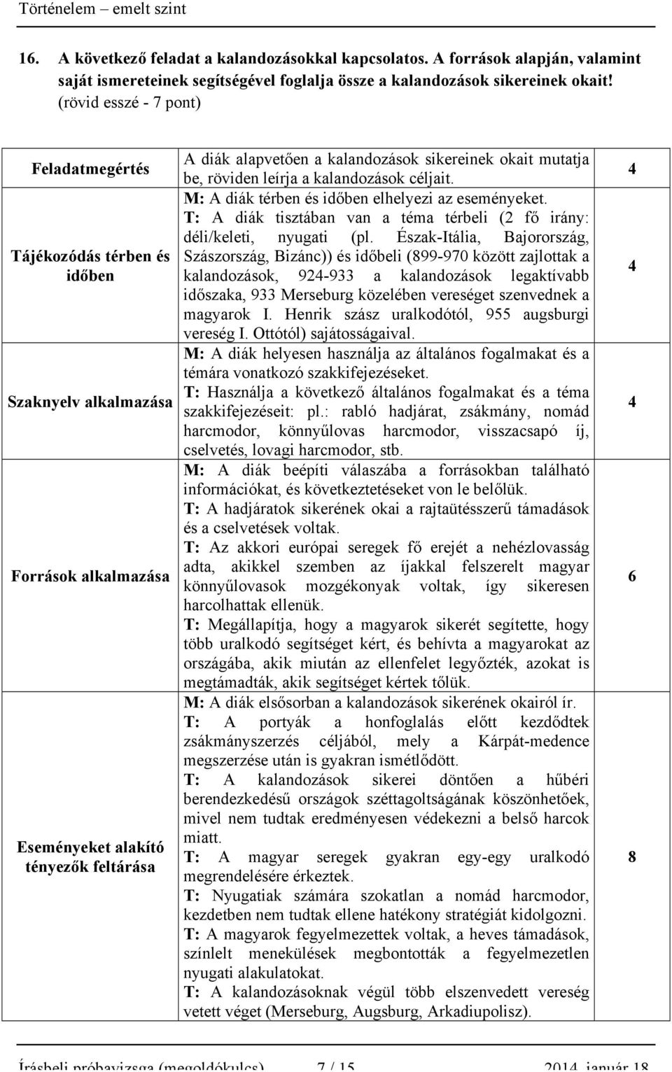 T: A diák tisztában van a téma térbeli (2 fő irány: déli/keleti, nyugati (pl.