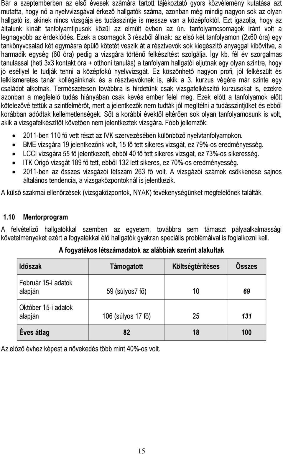 tanfolyamcsomagok iránt volt a legnagyobb az érdeklődés.