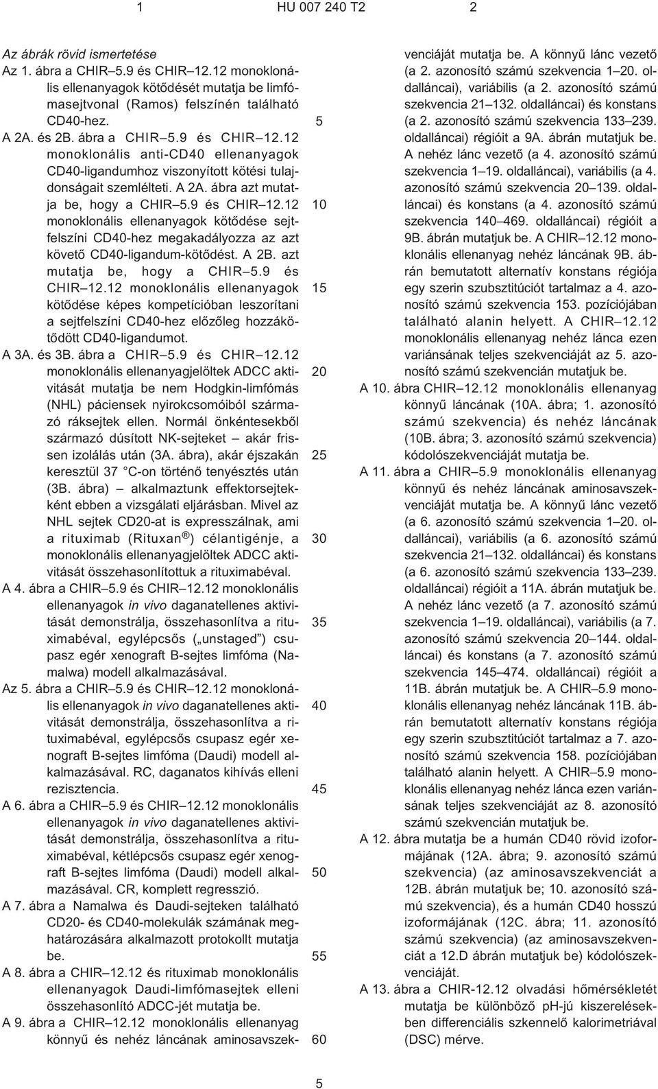 A 2B. azt mutatja be, hogy a CHIR.9 és CHIR 12.12 monoklonális ellenanyagok kötõdése képes kompetícióban leszorítani a sejtfelszíni CD-hez elõzõleg hozzákötõdött CD-ligandumot. A 3A. és 3B.