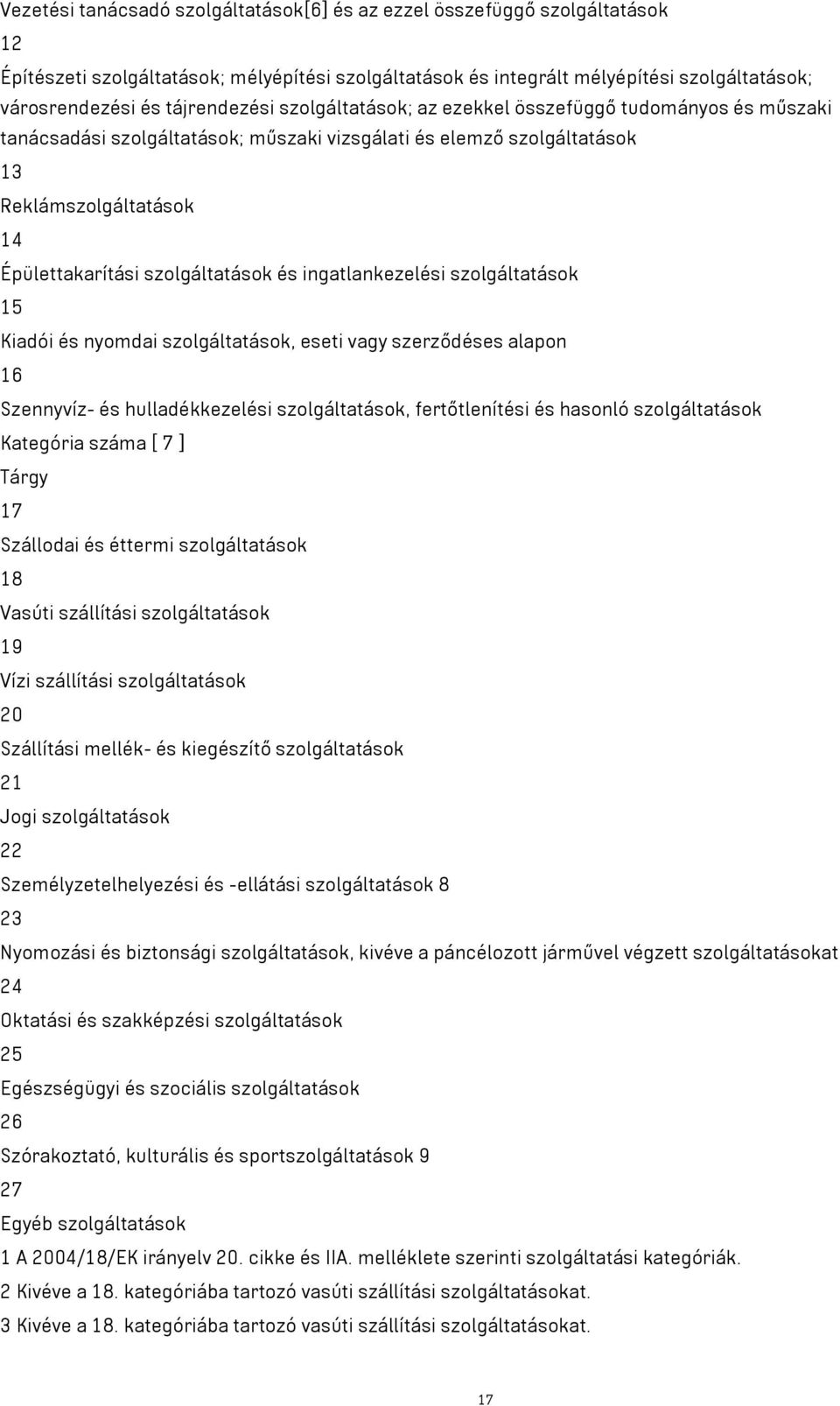 szolgáltatások és ingatlankezelési szolgáltatások 15 Kiadói és nyomdai szolgáltatások, eseti vagy szerződéses alapon 16 Szennyvíz- és hulladékkezelési szolgáltatások, fertőtlenítési és hasonló