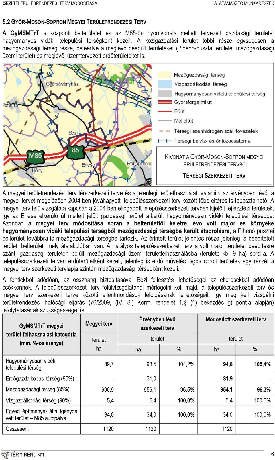 A közigazgatási terület többi része egységesen a mezőgazdasági térség része, beleértve a meglévő beépült területeket (Pihenő-puszta területe, mezőgazdasági üzemi terület) és meglévő, üzemtervezett