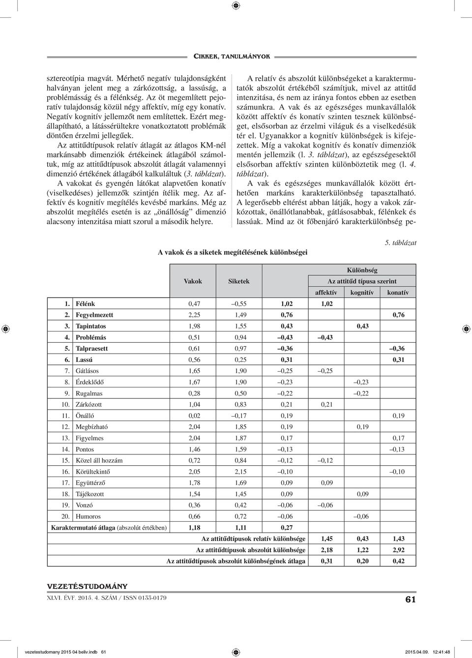 Ezért megállapítható, a látássérültekre vonatkoztatott problémák döntően érzelmi jellegűek.