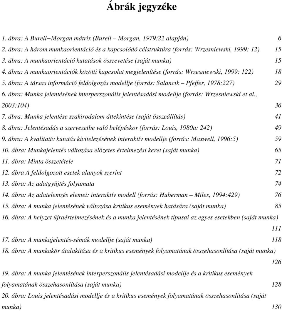 ábra: A társas információ feldolgozás modellje (forrás: Salancik Pfeffer, 1978:227) 29 6. ábra: Munka jelentésének interperszonális jelentésadási modellje (forrás: Wrzesniewski et al., 2003:104) 36 7.