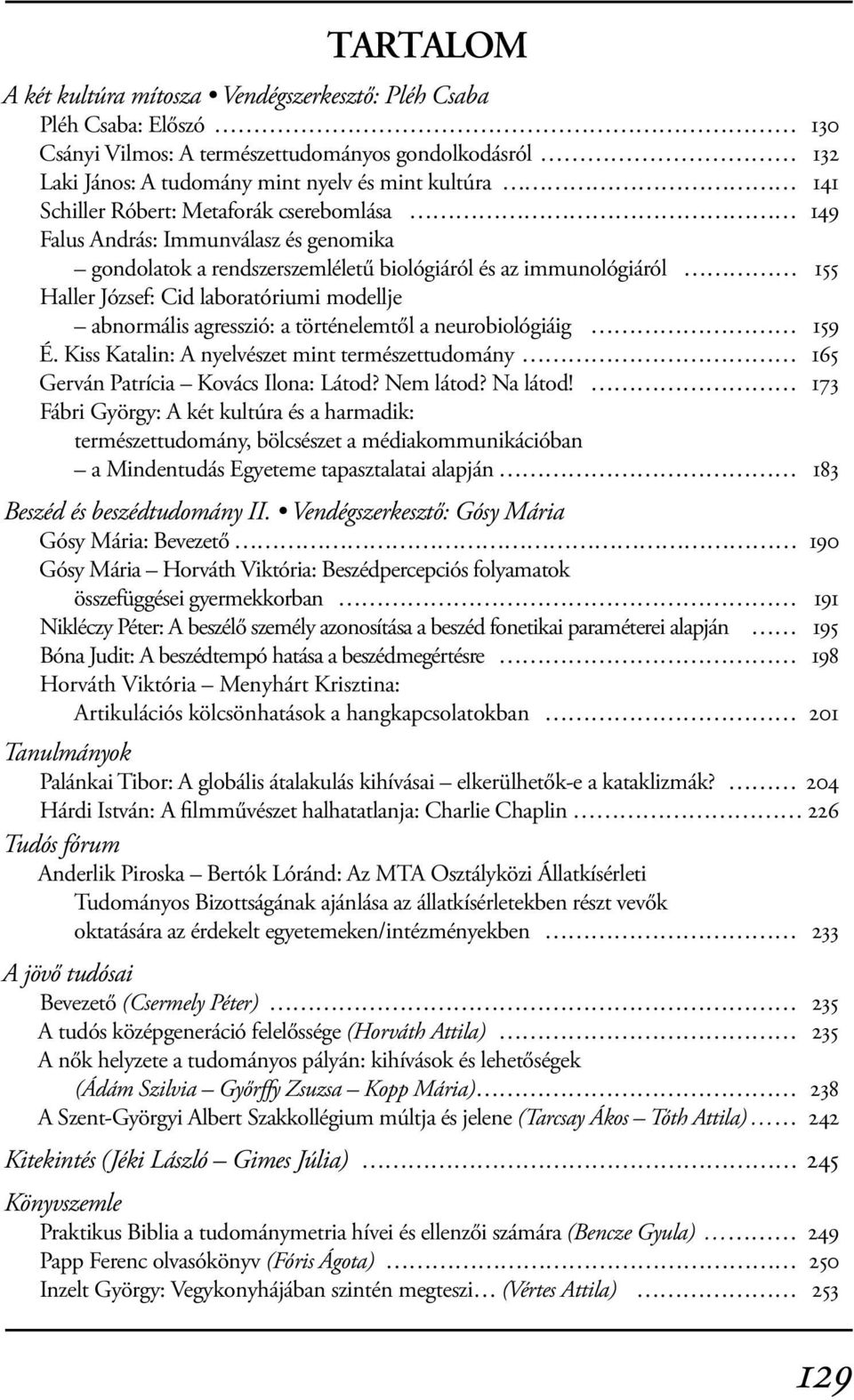 abnormális agresszió: a történelemtől a neurobiológiáig 159 É. Kiss Katalin: A nyelvészet mint természettudomány 165 Gerván Patrícia Kovács Ilona: Látod? Nem látod? Na látod!