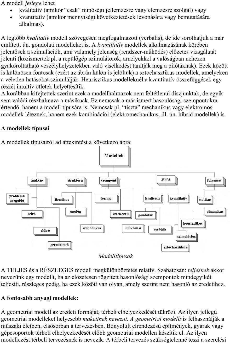 A kvantitatív modellek alkalmazásának körében jelentsek a szimulációk, ami valamely jelenség (rendszer-mködés) elzetes vizsgálatát jelenti (közismertek pl.