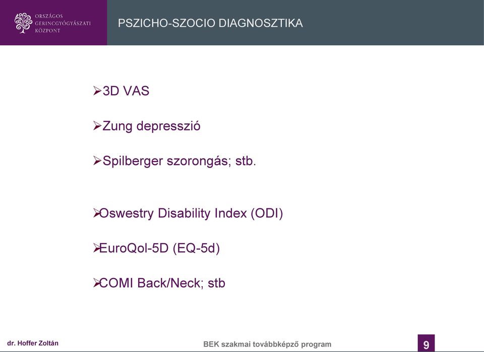 stb. Oswestry Disability Index (ODI)