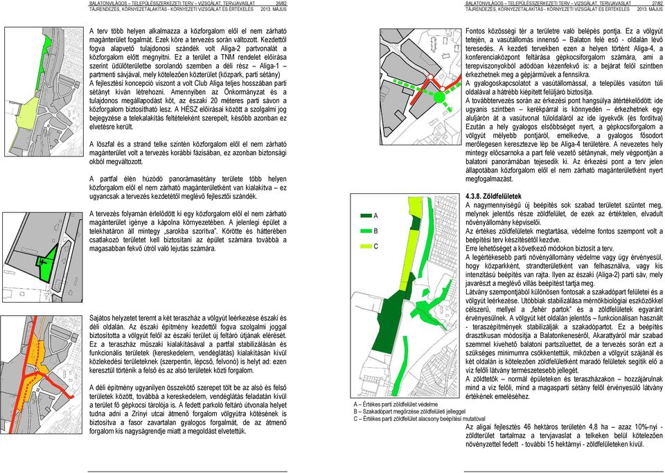 Ez a terület a TNM rendelet előírása szerint üdülőterületbe sorolandó szemben a déli rész Aliga-1 partmenti sávjával, mely kötelezően közterület (közpark, parti sétány) A fejlesztési koncepció