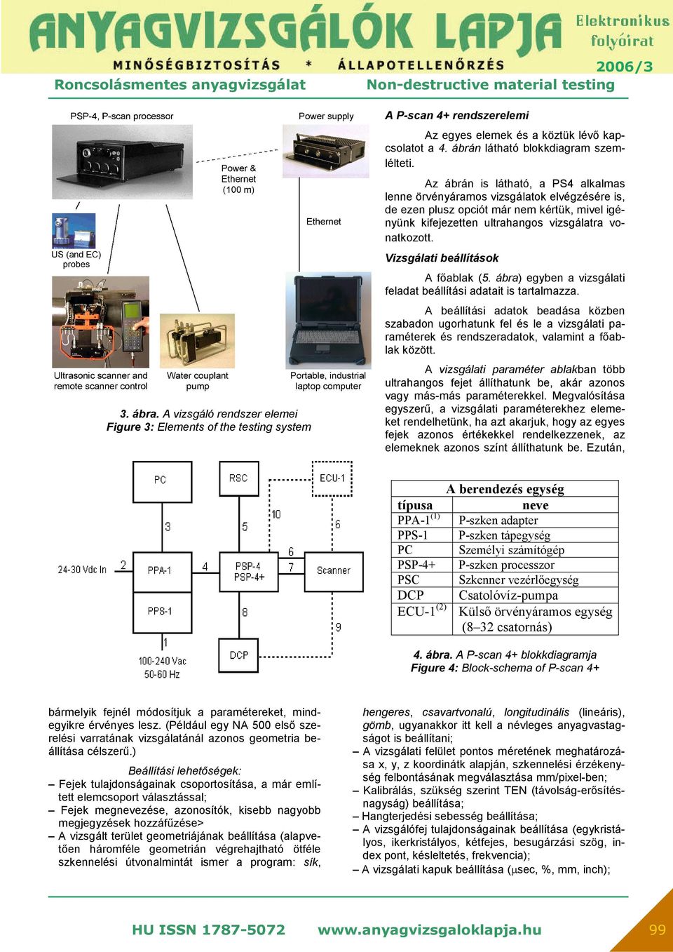 Vizsgálati beállítások A főablak (5. ábra) egyben a vizsgálati feladat beállítási adatait is tartalmazza.