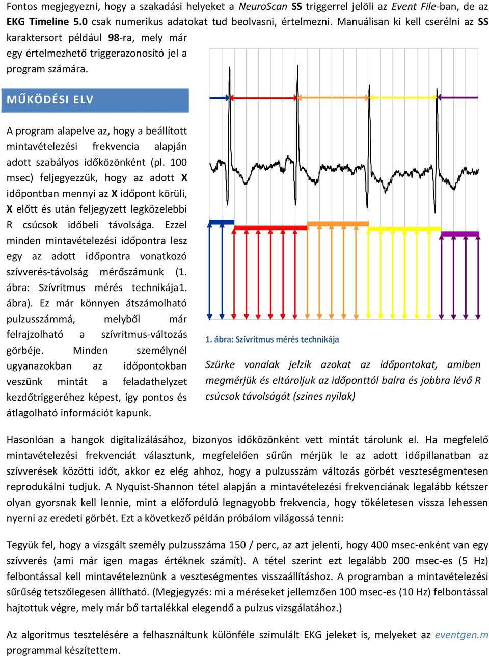 MŰKÖDÉSI ELV A program alapelve az, hogy a beállított mintavételezési frekvencia alapján adott szabályos időközönként (pl.