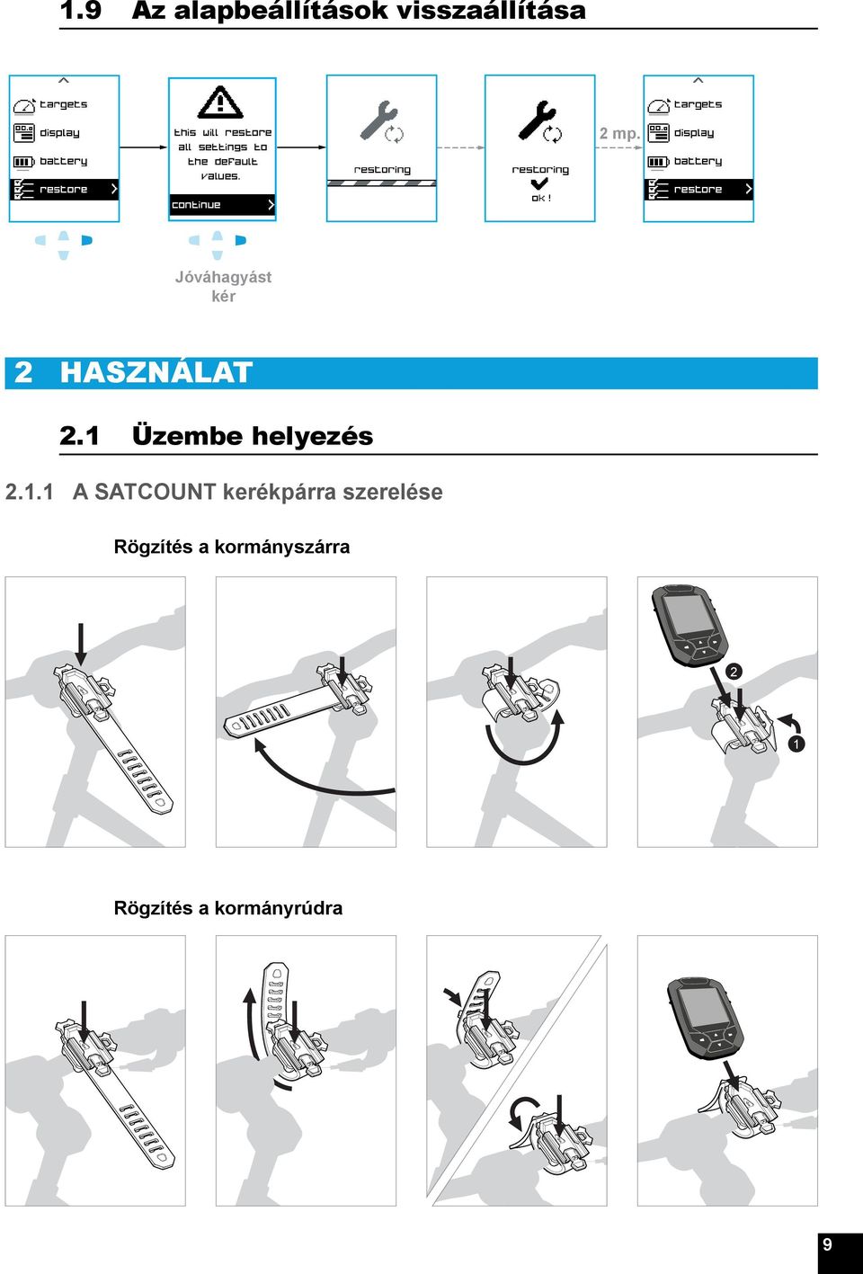 continue Jóváhagyást kér 2 használat 2.1 