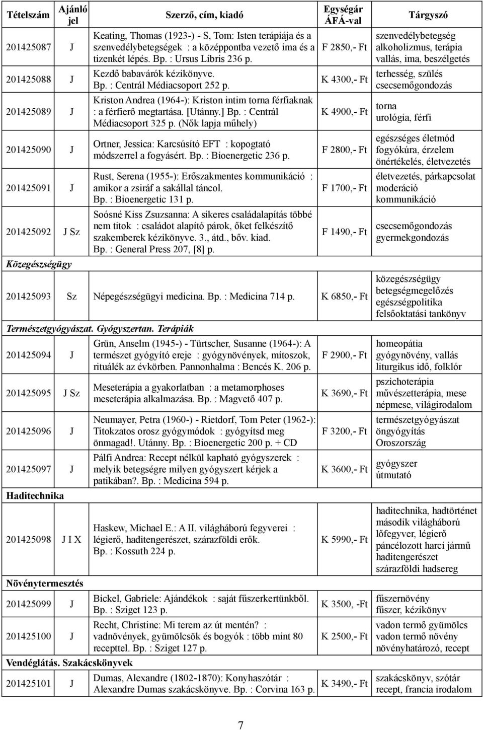 : Centrál Médiacsoport 325 p. (Nők lapja műhely) Ortner, Jessica: Karcsúsító EFT : kopogtató módszerrel a fogyásért. Bp. : Bioenergetic 236 p.