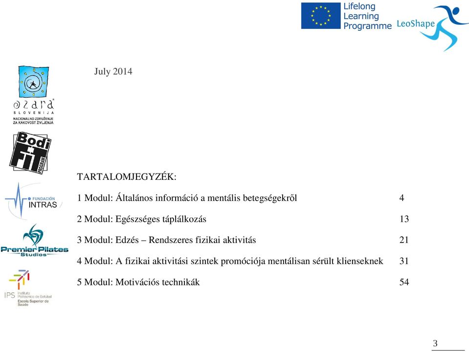 Rendszeres fizikai aktivitás 21 4 Modul: A fizikai aktivitási szintek