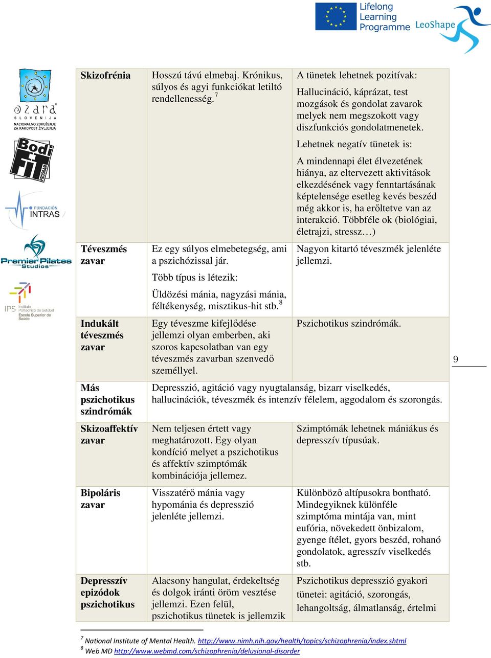 Több típus is létezik: Üldözési mánia, nagyzási mánia, féltékenység, misztikus-hit stb.