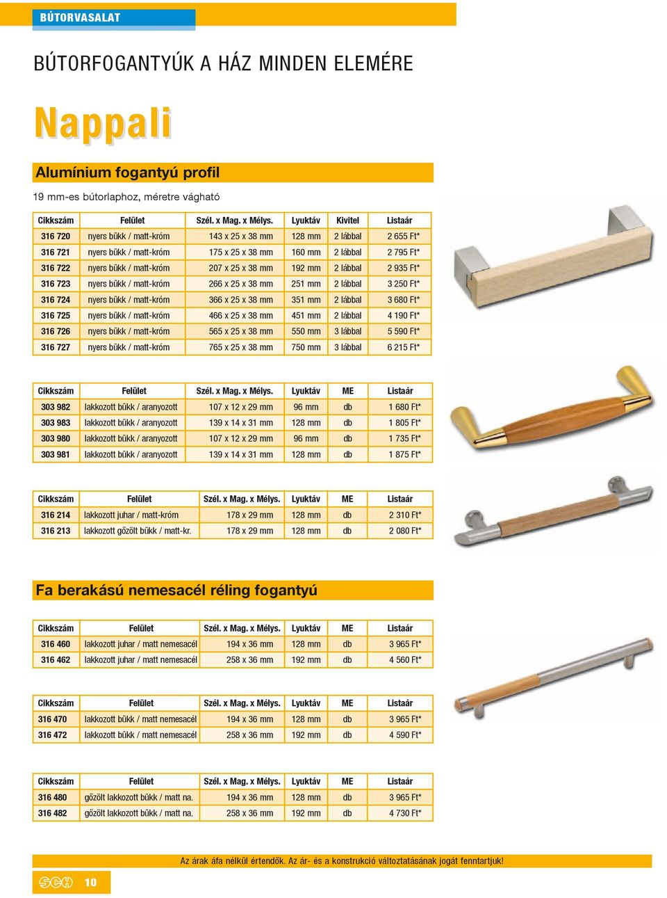 matt-króm 207 x 25 x 38 mm 192 mm 2 lábbal 2 935 Ft* 316 723 nyers bükk / matt-króm 266 x 25 x 38 mm 251 mm 2 lábbal 3 250 Ft* 316 724 nyers bükk / matt-króm 366 x 25 x 38 mm 351 mm 2 lábbal 3 680