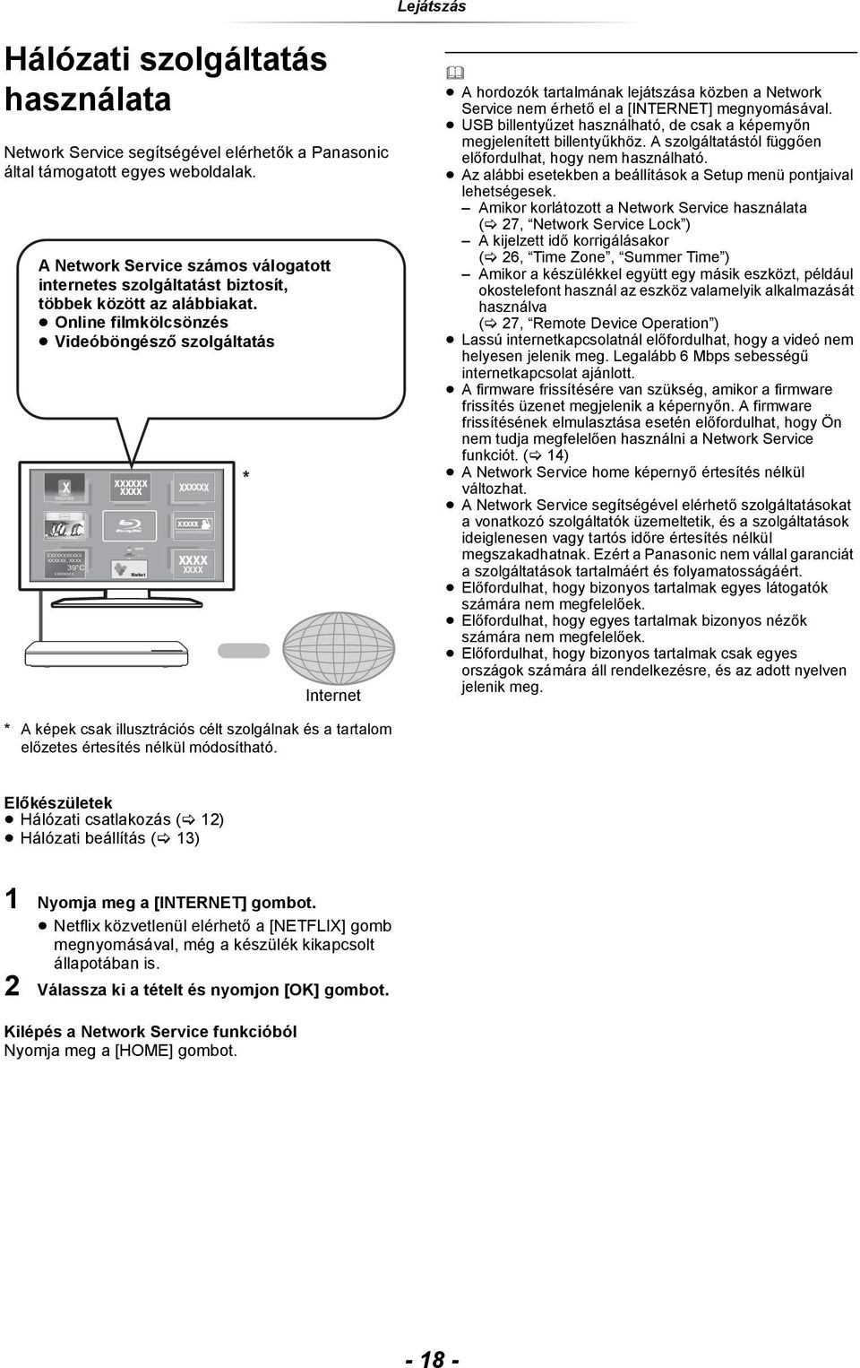 Online filmkölcsönzés Videóböngésző szolgáltatás X XXXXXXXX XXXXXXXXXXX XXXXXX, XXXX 39 C XXXXXX XXXX Market XXXXX XXXX XXXX * Internet A hordozók tartalmának lejátszása közben a Network Service nem