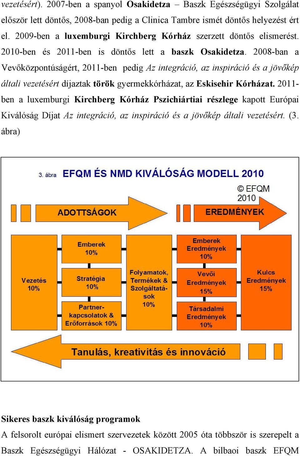 2008-ban a Vevőközpontúságért, 2011-ben pedig Az integráció, az inspiráció és a jövőkép általi vezetésért díjaztak török gyermekkórházat, az Eskisehir Kórházat.