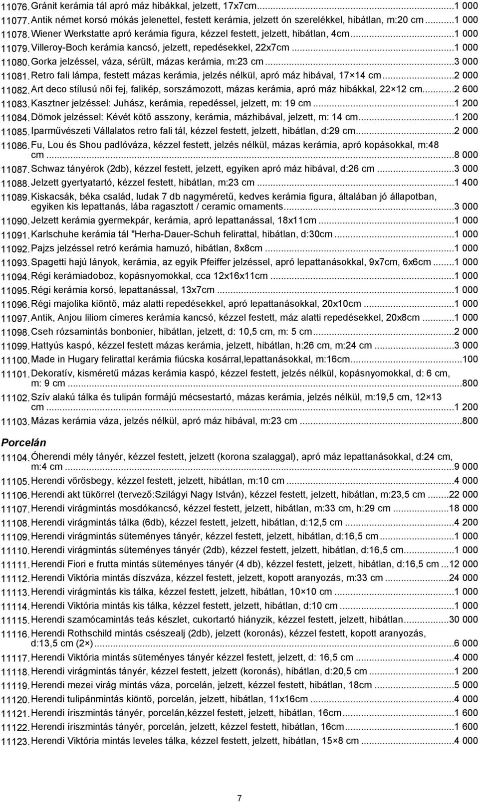 Gorka jelzéssel, váza, sérült, mázas kerámia, m:23 cm...3 000 11081.Retro fali lámpa, festett mázas kerámia, jelzés nélkül, apró máz hibával, 17 14 cm...2 000 11082.