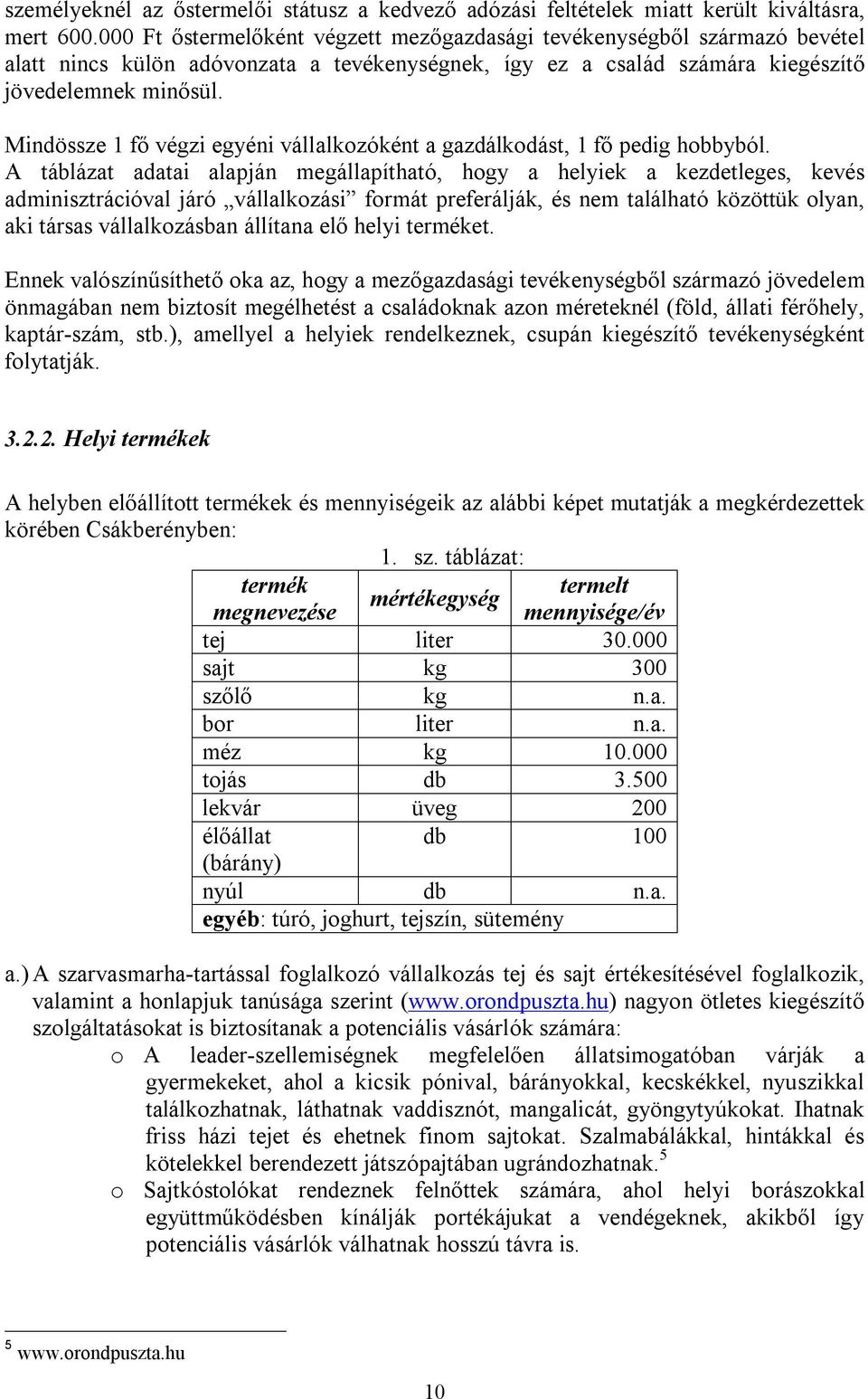 Mindössze 1 fő végzi egyéni vállalkozóként a gazdálkodást, 1 fő pedig hobbyból.