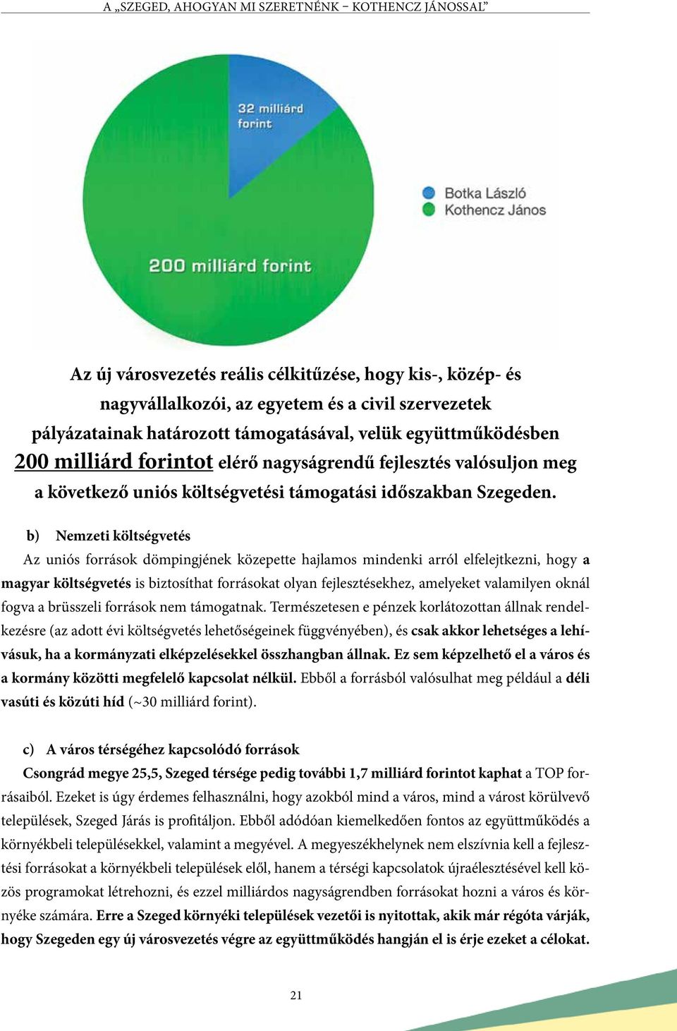 b) Nemzeti költségvetés Az uniós források dömpingjének közepette hajlamos mindenki arról elfelejtkezni, hogy a magyar költségvetés is biztosíthat forrásokat olyan fejlesztésekhez, amelyeket