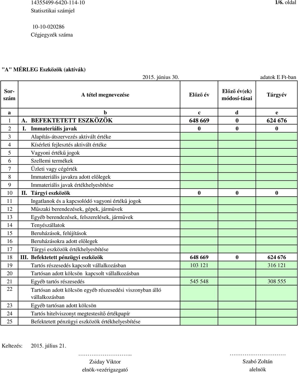 Immateriális javak 0 0 0 3 Alapítás-átszervezés aktivált értéke 4 Kísérleti fejlesztés aktivált értéke 5 Vagyoni értékű jogok 6 Szellemi termékek 7 Üzleti vagy cégérték 8 Immateriális javakra adott