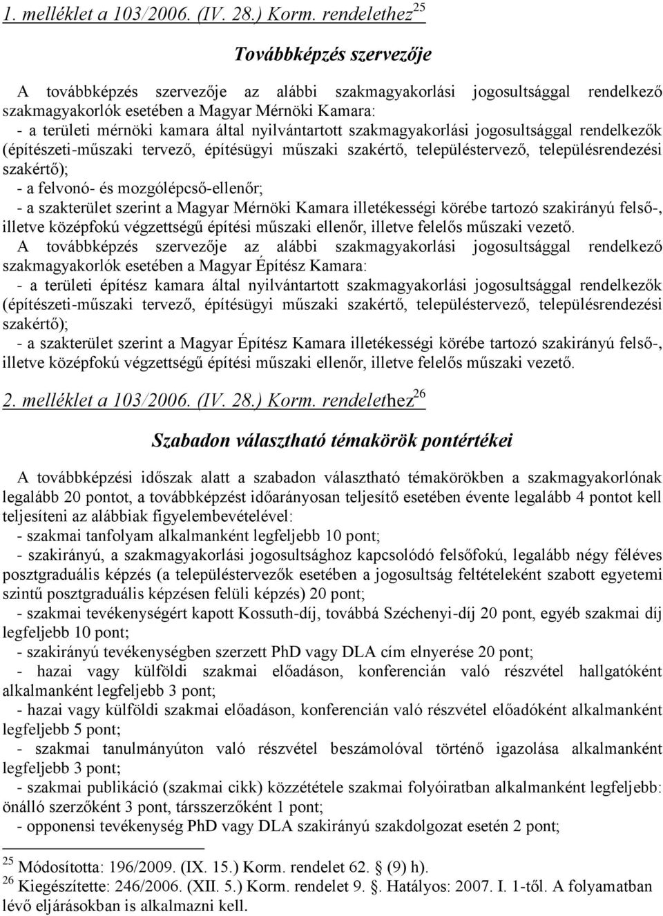 által nyilvántartott szakmagyakorlási jogosultsággal rendelkezők (építészeti-műszaki tervező, építésügyi műszaki szakértő, településtervező, településrendezési szakértő); - a felvonó- és