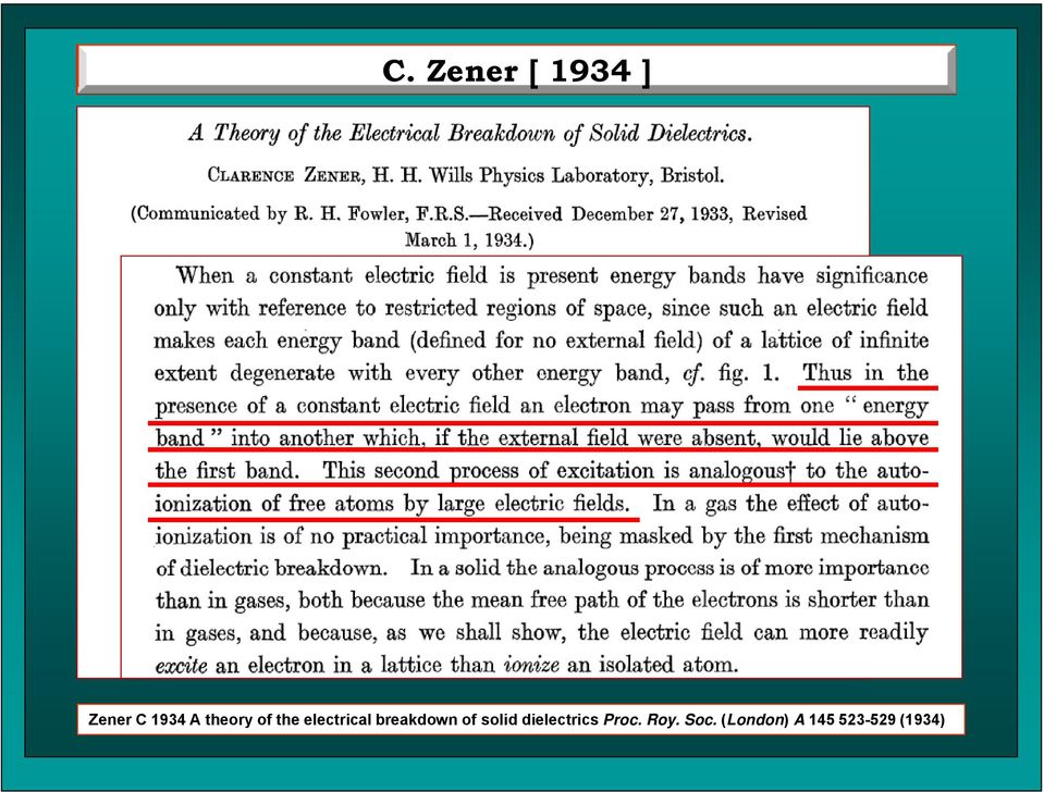 breakdown of solid dielectrics