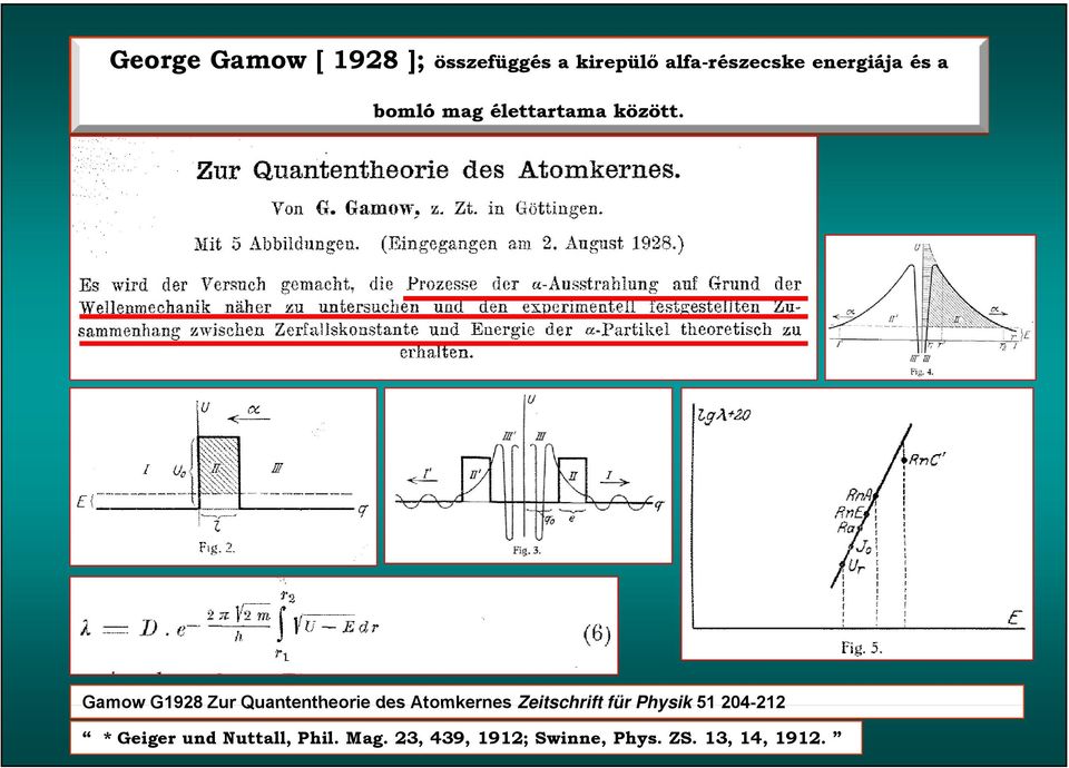 Gamow G198 Zur Quantentheorie des Atomkernes Zeitschrift für