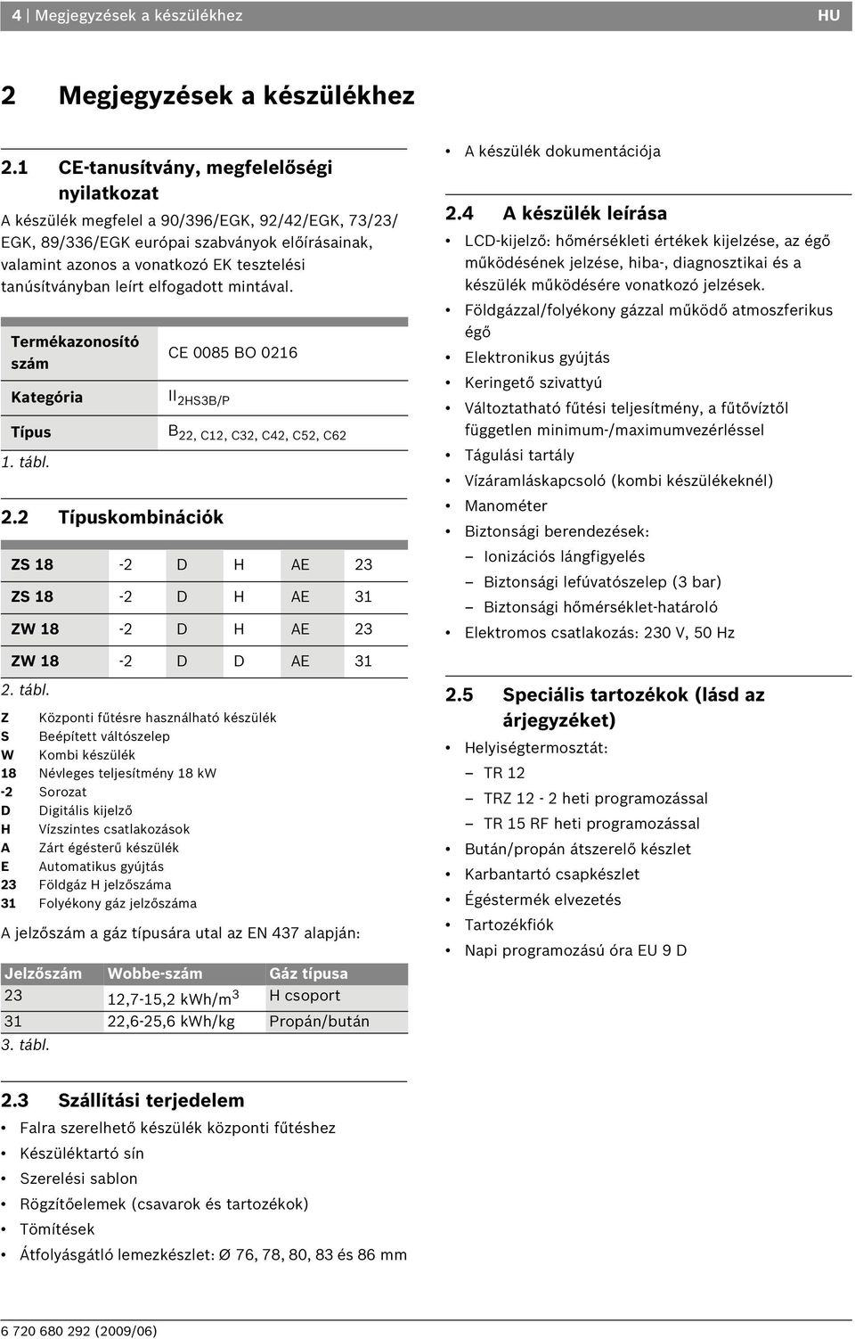 tanúsítványban leírt elfogadott mintával. Termékazonosító szám Kategória Típus 1. tábl. 2.