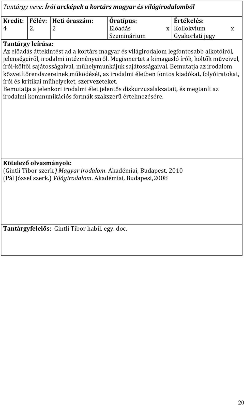 Megismertet a kimagasló írók, költők műveivel, írói-költői sajátosságaival, műhelymunkájuk sajátosságaival.