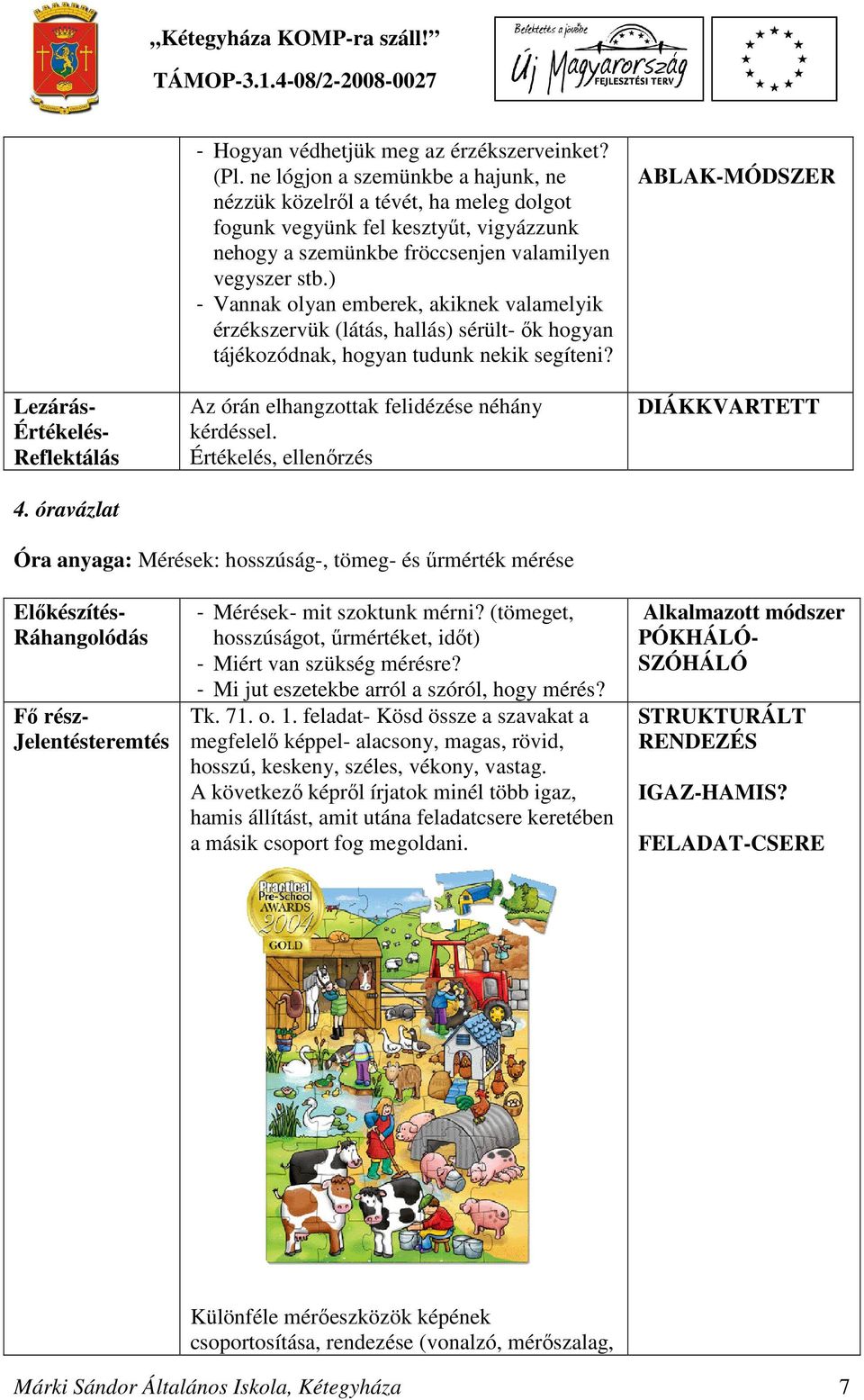 ) - Vannak olyan emberek, akiknek valamelyik érzékszervük (látás, hallás) sérült- ők hogyan tájékozódnak, hogyan tudunk nekik segíteni? Az órán elhangzottak felidézése néhány kérdéssel.