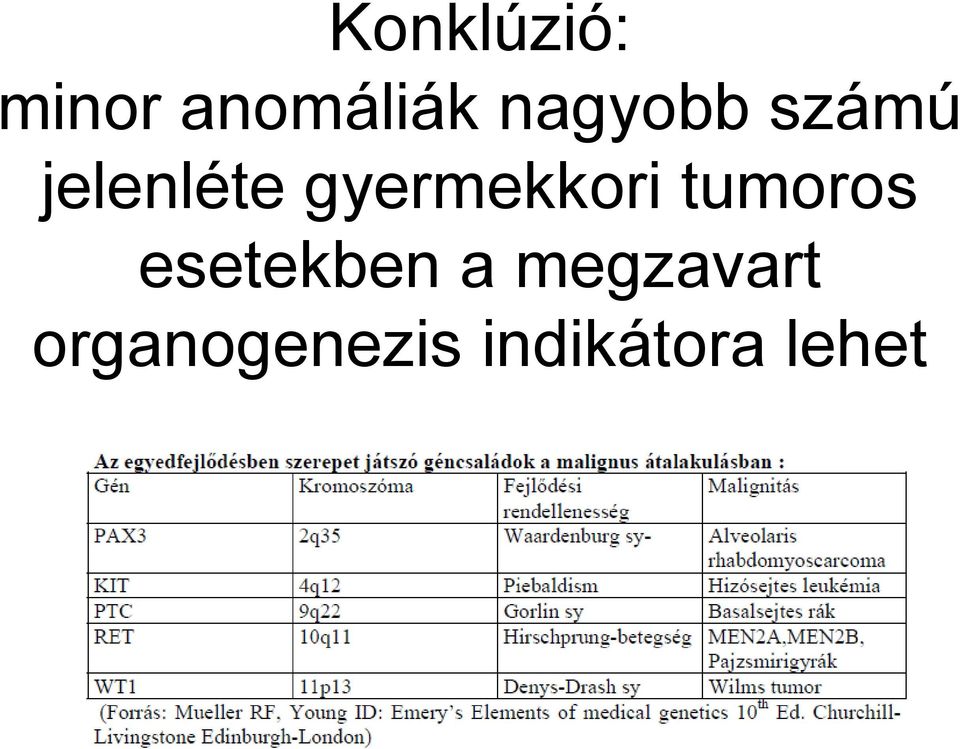 gyermekkori tumoros esetekben