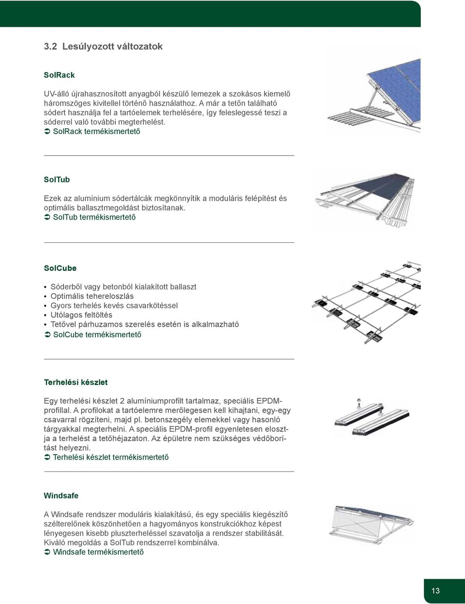 SolRack termékismertető SolTub Ezek az alumínium sódertálcák megkönnyítik a moduláris felépítést és optimális ballasztmegoldást biztosítanak.