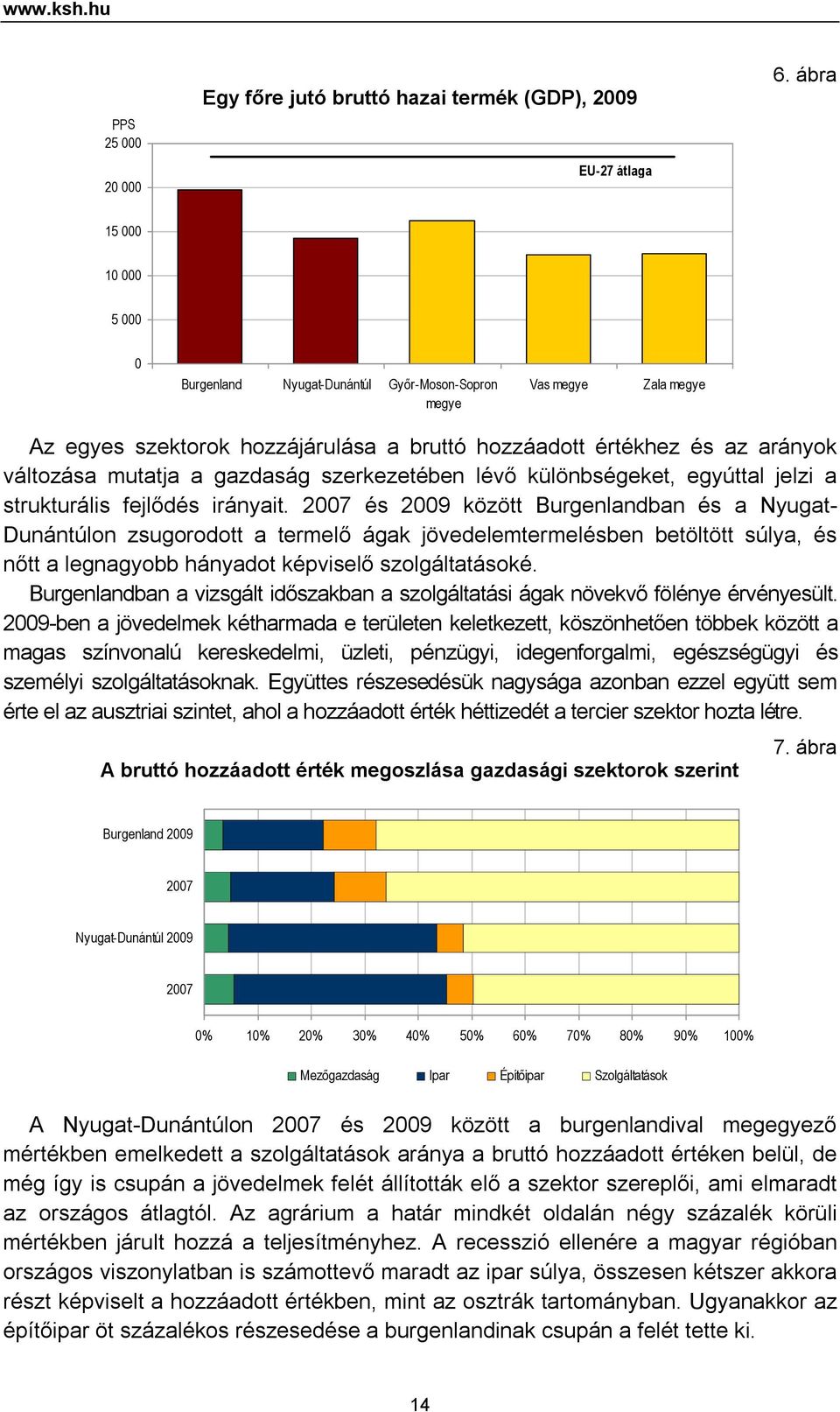 gazdaság szerkezetében lévő különbségeket, egyúttal jelzi a strukturális fejlődés irányait.