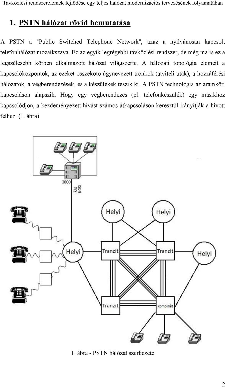 A hálózati topológia elemeit a kapcsolóközpontok, az ezeket összekötő úgynevezett trönkök (átviteli utak), a hozzáférési hálózatok, a végberendezések, és a készülékek